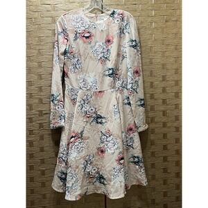 Esley Women's Boutique Dress Sz S Lt Pink Floral Back Zipper NEW with Tags!